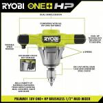 RYOBI ONE+ 18V HP 1/2 in. Brushless Cordless Mud Mixer (Tool Only) (PBLMM01B)
