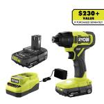 RYOBI ONE+ 18V Cordless 1/4 in. Impact Drill/Driver Kit with (2) 1.5 Ah Batteries and Charger (PCL235K2)