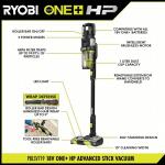 RYOBI ONE+ HP 18V Cordless Advanced WHISPER Series Stick Vacuum Kit with 4.0 Ah Battery and Charger (PBLSV719K)