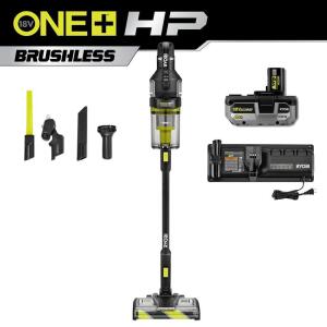 RYOBI ONE+ HP 18V Cordless Advanced WHISPER Series Stick Vacuum Kit with 4.0 Ah Battery and Charger (PBLSV719K)