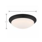 Hampton Bay Stetson 11 in. Integrated LED Flush Mount Transitional Satin Bronze, 5CCT with Frosted Clear Glass Shade For Kitchen (HB1022C-5CCT-34)