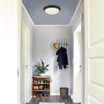 Hampton Bay Stetson 11 in. Integrated LED Flush Mount Transitional Satin Bronze, 5CCT with Frosted Clear Glass Shade For Kitchen (HB1022C-5CCT-34)