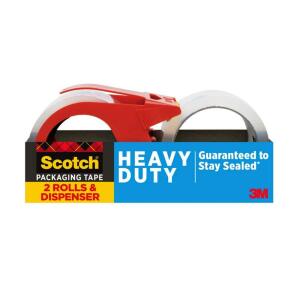 Scotch 1.88 in. x 54.6 yds. Heavy Duty Shipping Packaging Tape with Dispenser (2-Pack) (3850-2-1RD-DC)