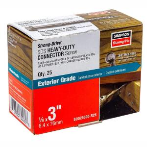 Simpson Strong-Tie 1/4 in. x 3 in. Strong-Drive SDS Heavy-Duty Connector Screw (25-Pack) (SDS25300-R25)