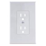 Commercial Electric 1-Gang Duplex Midway/Maxi Sized Cover-up Plastic Wall Plate, White (Smooth Finish) - PPCW-R
