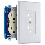 Commercial Electric 1-Gang Duplex Midway/Maxi Sized Cover-up Plastic Wall Plate, White (Smooth Finish) - PPCW-R