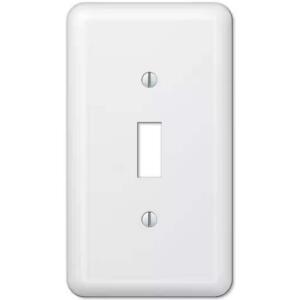 Hampton Bay Declan 1-Gang White Toggle Steel Wall Plate (BPMSPW-T)