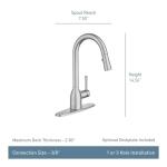 MOEN Adler Single-Handle Pull-Down Sprayer Kitchen Faucet with Power Clean and Reflex in Spot Resist Stainless (87233SRS)