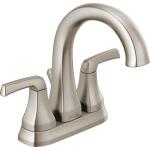 Delta Greydon 4 in. Spotshield Brushed Nickel Centerset Double Handle Bathroom Faucet