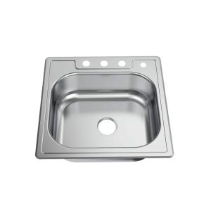 Glacier Bay 25 in. Single Bowl Drop-in Kitchen Sink, 22 Gauge Stainless Steel (VT2522A16)