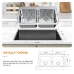 Glacier Bay Bratten 33 in. 50/50 Double Bowl Drop-In Kitchen Sink with Accessories, 18 Gauge Stainless Steel (VT3322TA0ACC)