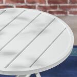 StyleWell 24.6 in. White Metal Folding Round Outdoor Patio Bistro Table Mix and Match (FTS41037-W)