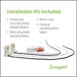 toggled 48 in.16-Watt Cool White T8 or T12 Dimmable Linear LED Tube Light Bulb 2-Pack (D416-40321-2)