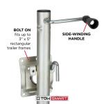 TowSmart 1,000 lbs. Capacity 10 in. Lift Side Wind Swing Down Bolt On Trailer Jack (7286)