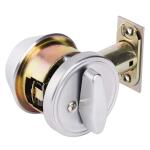 Universal Hardware Industrial Duty Commercial Single Cylinder Deadbolt, UL 3-Hour Fire ANSI Grade 1, Satin Chrome Finish (UH40055)