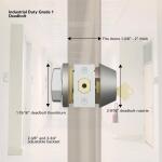 Universal Hardware Industrial Duty Commercial Single Cylinder Deadbolt, UL 3-Hour Fire ANSI Grade 1, Satin Chrome Finish (UH40055)