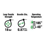 Commercial Electric 4in Miniature Standard UL 21 Rated Cable Zip Ties 100 Pack UV (Black) (GT-100MCB)