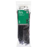 Commercial Electric 8in Mountable 75lb Tensile Strength UL 21 Rated Cable Zip Ties 100 Pack UV (Black) (GTM-200STCB)