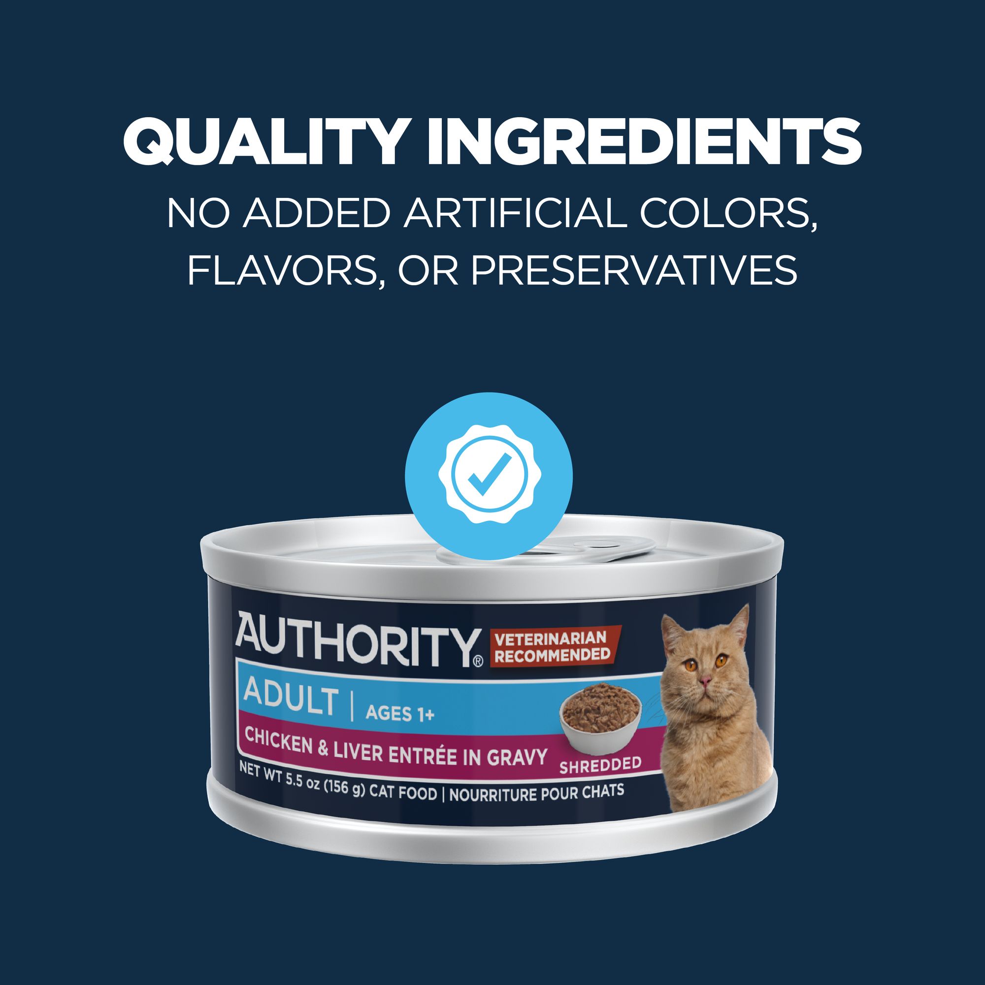 Authority® Everyday Health Adult Cat Wet Food - Shreds in Gravy, With-Grain, Chicken & Liver - Image 5