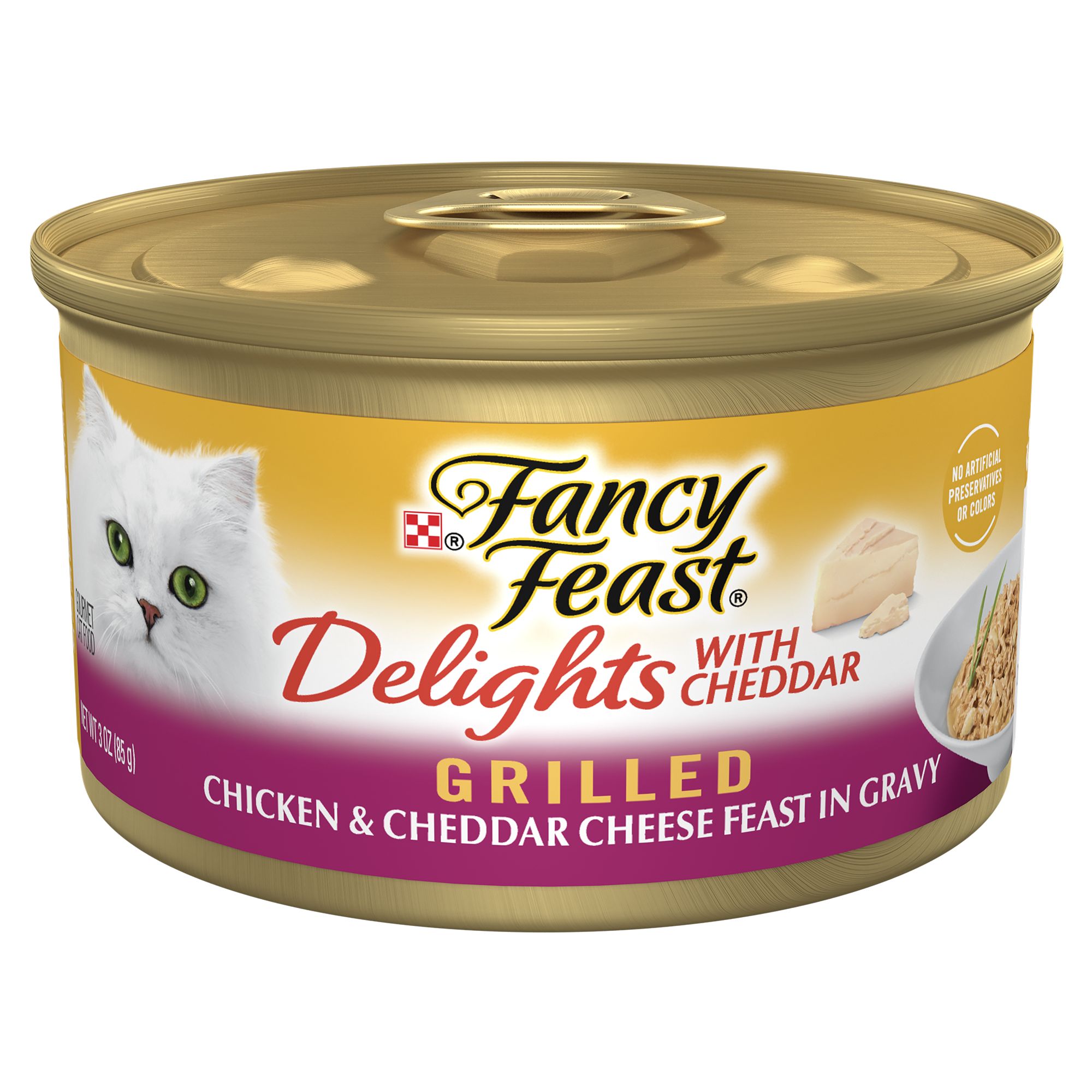 Fancy Feast® Delights with Cheddar All Life Stages Cat Wet Food - Chicken & Cheddar - Image 2