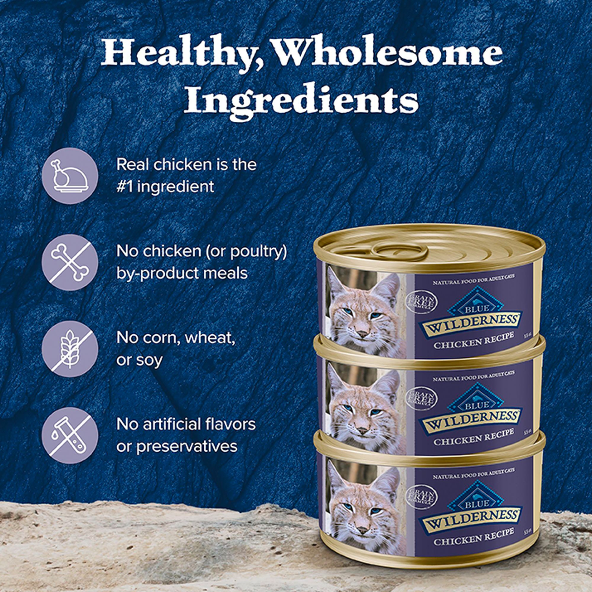 Blue Buffalo® Wilderness&trade;  Adult Wet Cat Food - Grain Free, Pate, - Chicken - Image 7