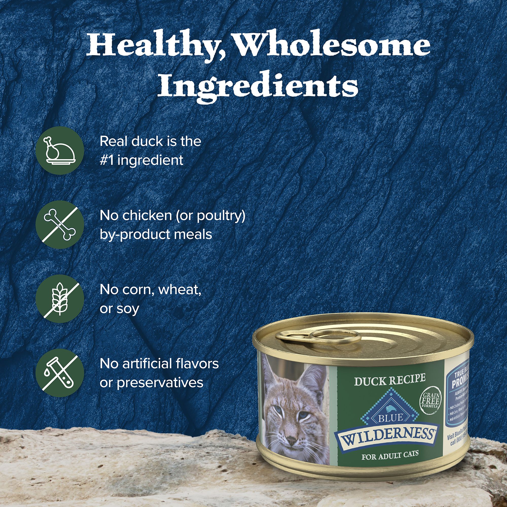 Blue Buffalo® Wilderness&trade;  Adult Wet Cat Food - Grain Free, Pate - Duck - Image 7