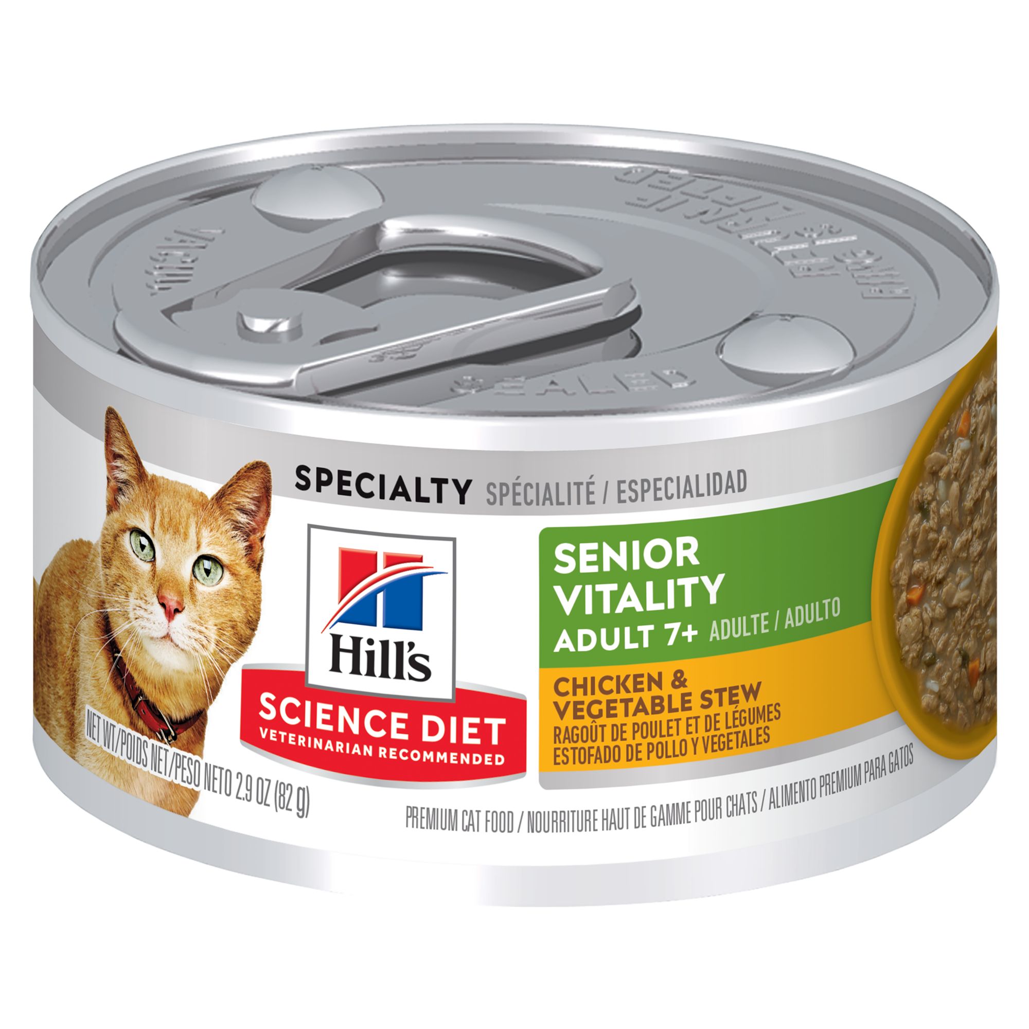 Hill's Science Diet Adult 7+ Senior Vitality Cat Food - Chicken & Vegetable Stew - Image 2