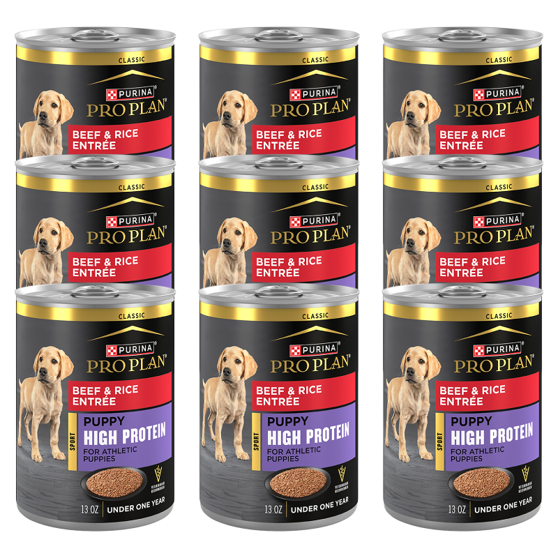 Purina Pro Plan Sport High Protein Puppy Wet Dog Food - Beef & Rice, - Image 1