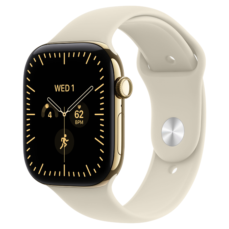 Apple Watch Series 12 46mm,GPS + Cellular Titanium Radiant Gold