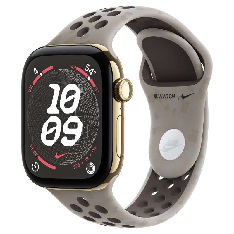 Apple Watch Series 12 42mm,GPS + Cellular Titanium Radiant Gold (Nike Sport Band)