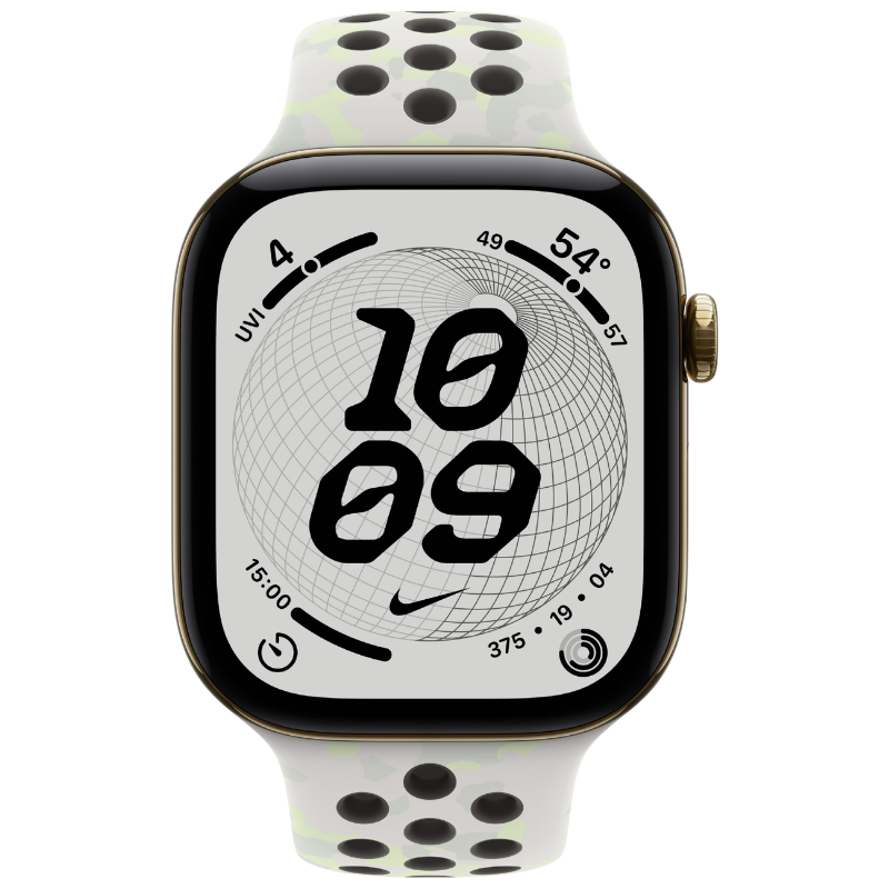 Apple Watch Series 12 46mm,GPS + Cellular Titanium Radiant Gold (Nike Sport Band) - Image 2