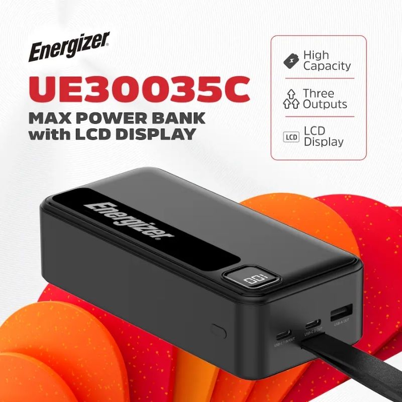 Energizer - MAX 30,000mAh 15W USB-C 3-Port Power Bank - Image 5