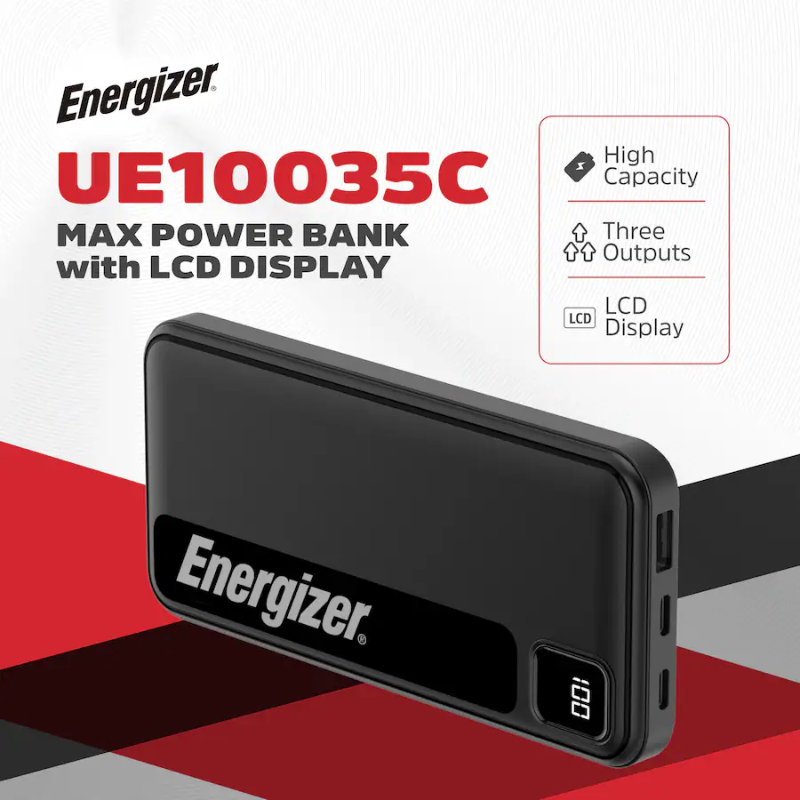 Energizer - MAX 10,000mAh 15W USB-C 3-Port Power Bank - Image 6