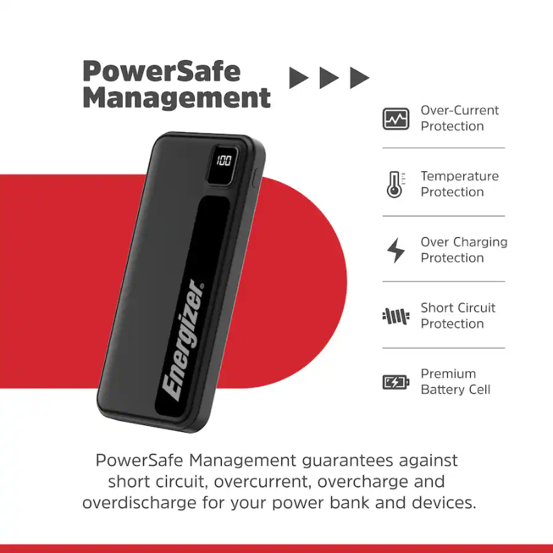 Energizer - MAX 10,000mAh 15W USB-C 3-Port Power Bank - Image 12