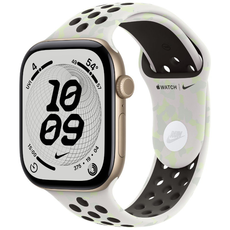 Apple Watch Series 12 46mm,GPS Aluminum Light Gold (Nike Sport Band)