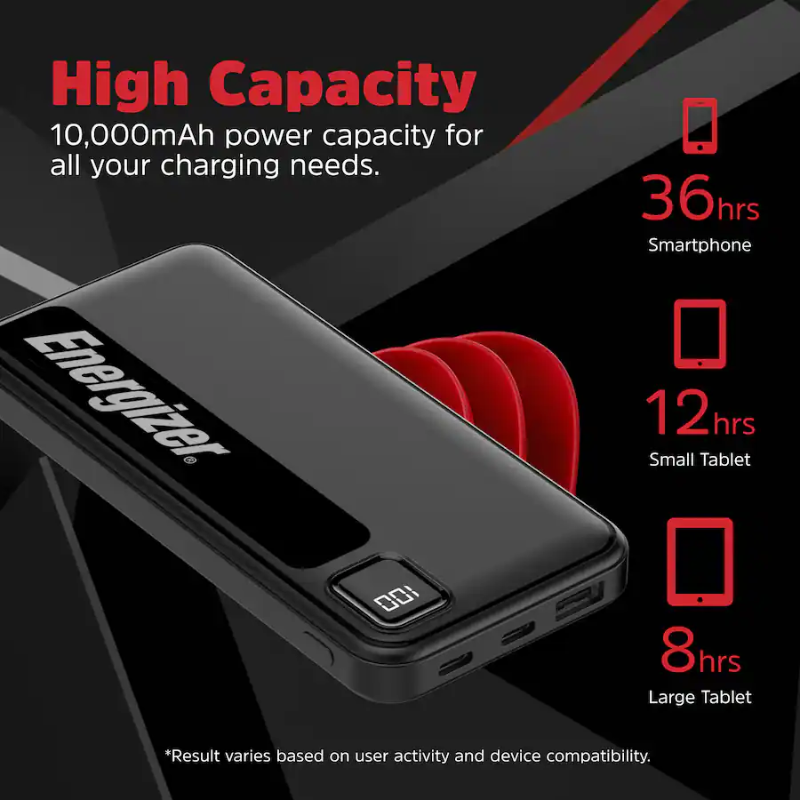 Energizer - MAX 10,000mAh 15W USB-C 3-Port Power Bank - Image 7