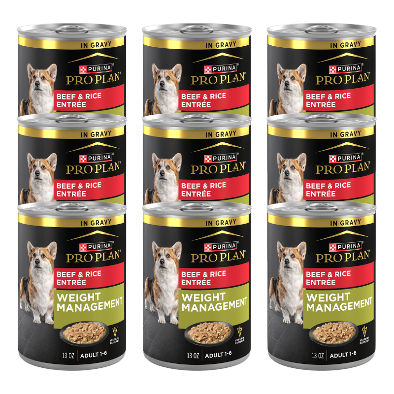 Purina Pro Plan Weight Management Adult Dog Wet Food - Beef & Rice Entree, - Image 2