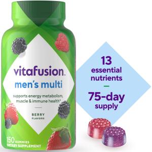 Vitafusion 150 Count Men's Multivitamin Gummies, Daily Berry Flavored Supplement