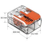 WAGO 221-412/996-010 2-Wire Lever Nuts Conductor Compact Splicing Connectors, 12-24 AWG (10-Pack)(60343606)