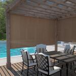 Coolaroo Walnut Cordless UV Blocking Fade Resistant Fabric Exterior Roller Shade 120 in. W x 96 in. L (460082)