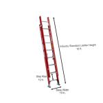Werner 16 ft. Fiberglass Extension Ladder (15 ft. Reach Height) with 300 lb. Load Capacity Type IA Duty Rating (D6216-2)
