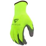 West Chester Protective Gear Touch Screen Hi-Vis Yellow PU Palm Coated Nylon Gloves 3-Pack (HVY37165-L3P)