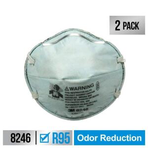 3M 8246 R95 Household Bleach and Cleaner Odor Disposable Respirator (2-Pack) (8246PA1-A)
