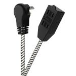 HDX 12 ft. 16/2 Light Duty Indoor Braided Tight Space Extension Cord, Black/White (FSEX30)