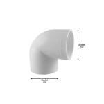 Charlotte Pipe 1/2 in. PVC Schedule. 40 90-Degree S x S Elbow Fitting (PVC023000600HD)