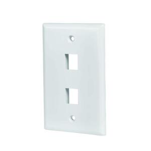 Commercial Electric White 2-Port 1-Decorator/Rocker/1-Duplex Plastic Wall Plate (1-Pack) - 5002-WH