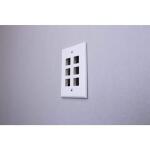 Commercial Electric White 6-Port 1-Decorator/Rocker/1-Duplex Plastic Wall Plate (1-Pack) - 5006-WH
