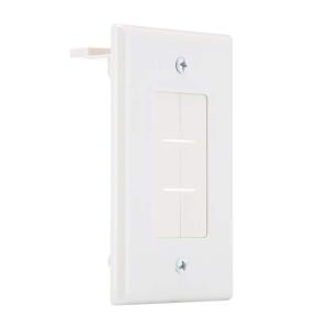 Commercial Electric 1-Gang White Flexible Cable Pass-Through Plastic Wall Plate (DPPSSW-1F-1)