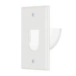 Commercial Electric 1-Gang White Cable Pass-Through Plastic Wall Plate with Recessed In-Wall Opening (DPPSSW-1BN-1)