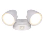 Commercial Electric Dusk to Dawn Sensor White Exterior Outdoor Twin Head LED Flood Light Security 1200 to 2400 Lumens 4000K Wet Rated (51405192)